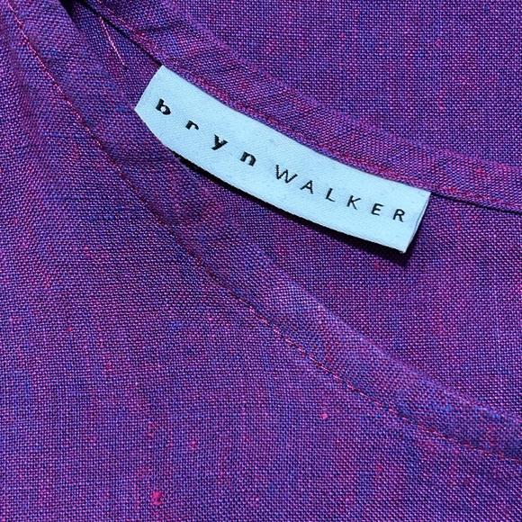 EUC bryn Walker Purple Sleeveless 100% Linen Tunic Top Size Large - Picture 4 of 7
